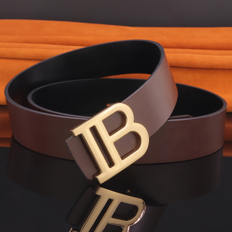 B letter belt - Coffee golden / 125CM