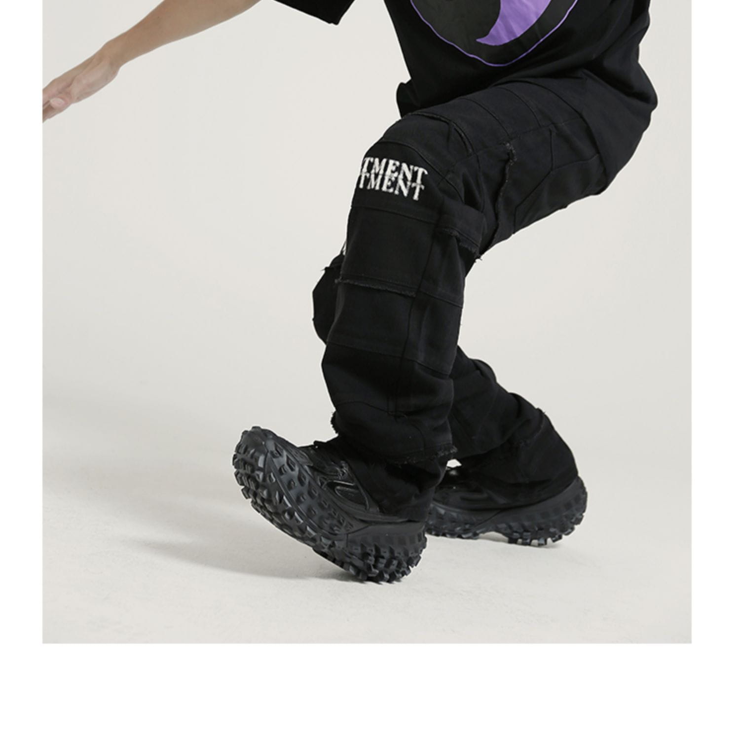 European And American Hip-hop Layered Straight-leg Jeans