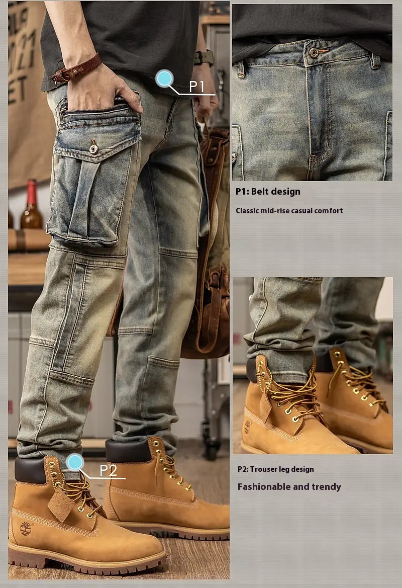 Spring And Autumn Retro Slim Fit Straight Leg Casual Pants