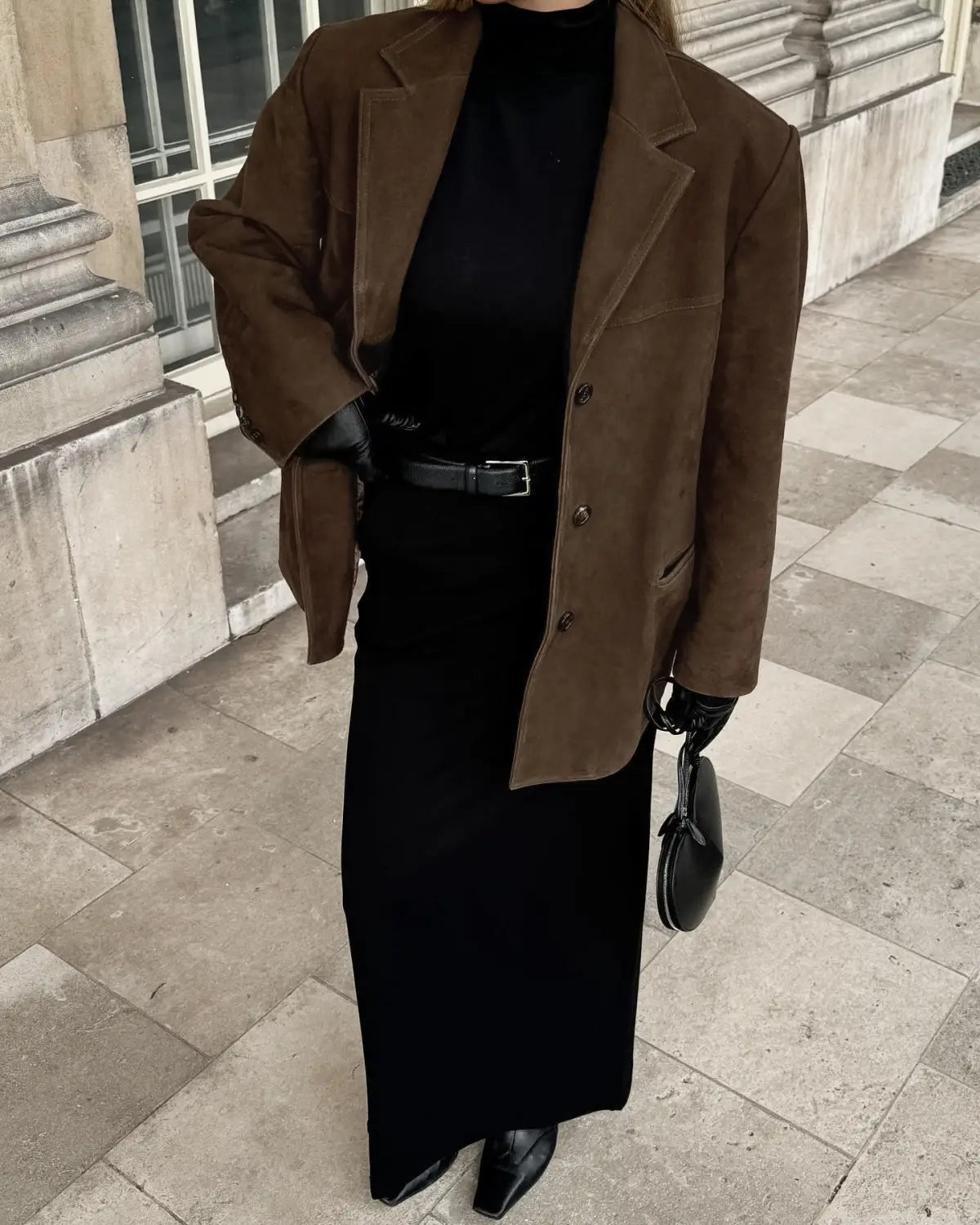 Brushed Velvet Retro Lapels Loose Suede Jacket