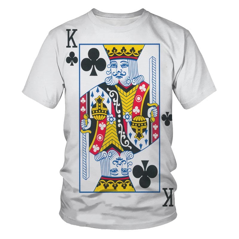 Poker Men’s T-shirt 3D Digital Printing Short Sleeve