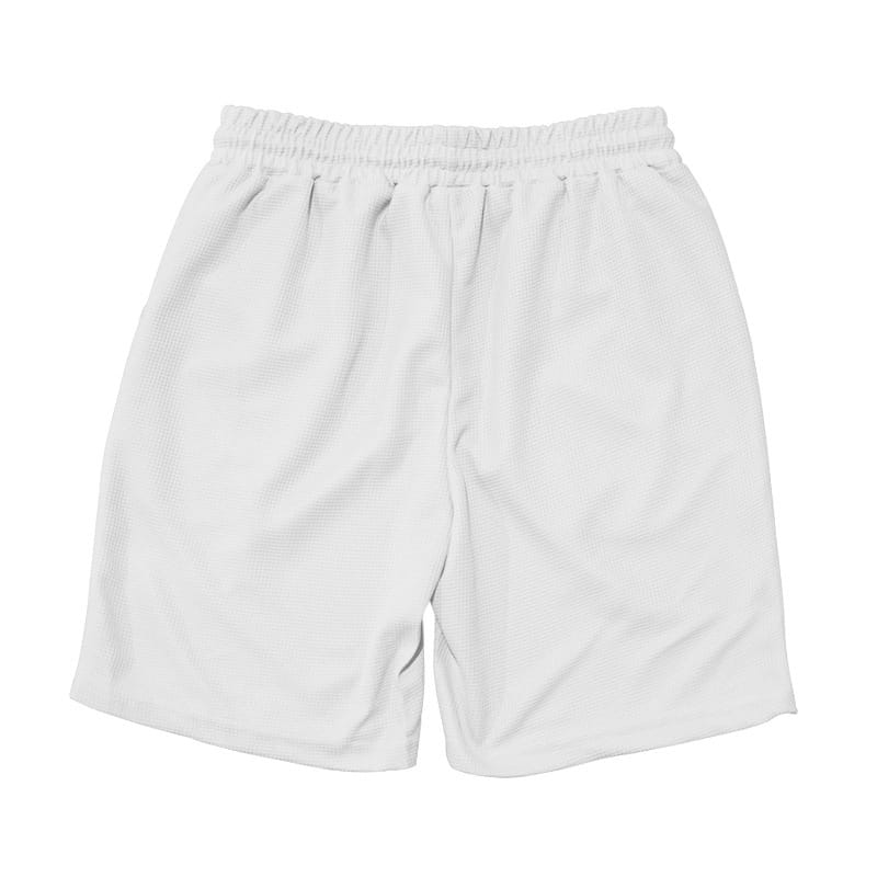 Waffle Round Neck Pocket Short-sleeved Shorts Casual Sports Suit