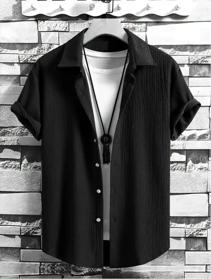 Holiday Leisure Wrinkle Men’s Short Sleeve Shirt