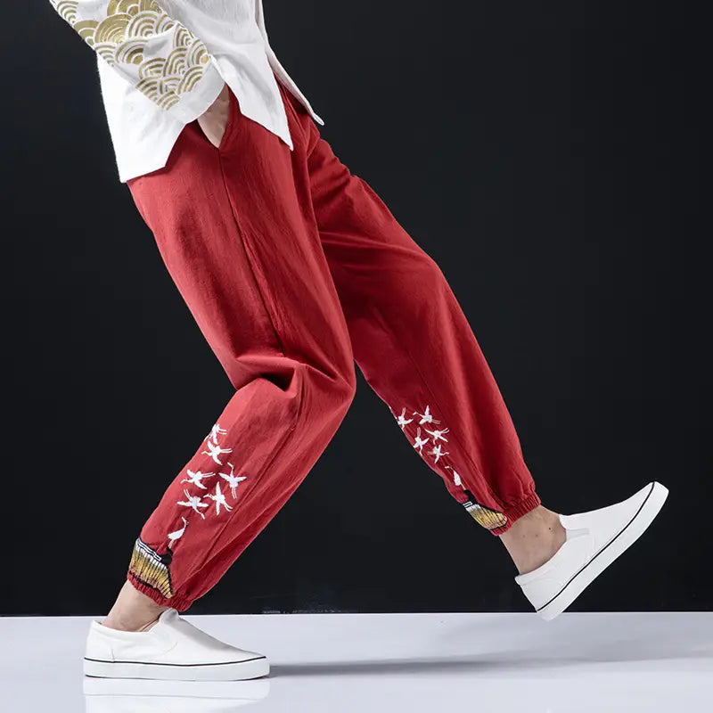 Chinese style men’s plus size casual pants