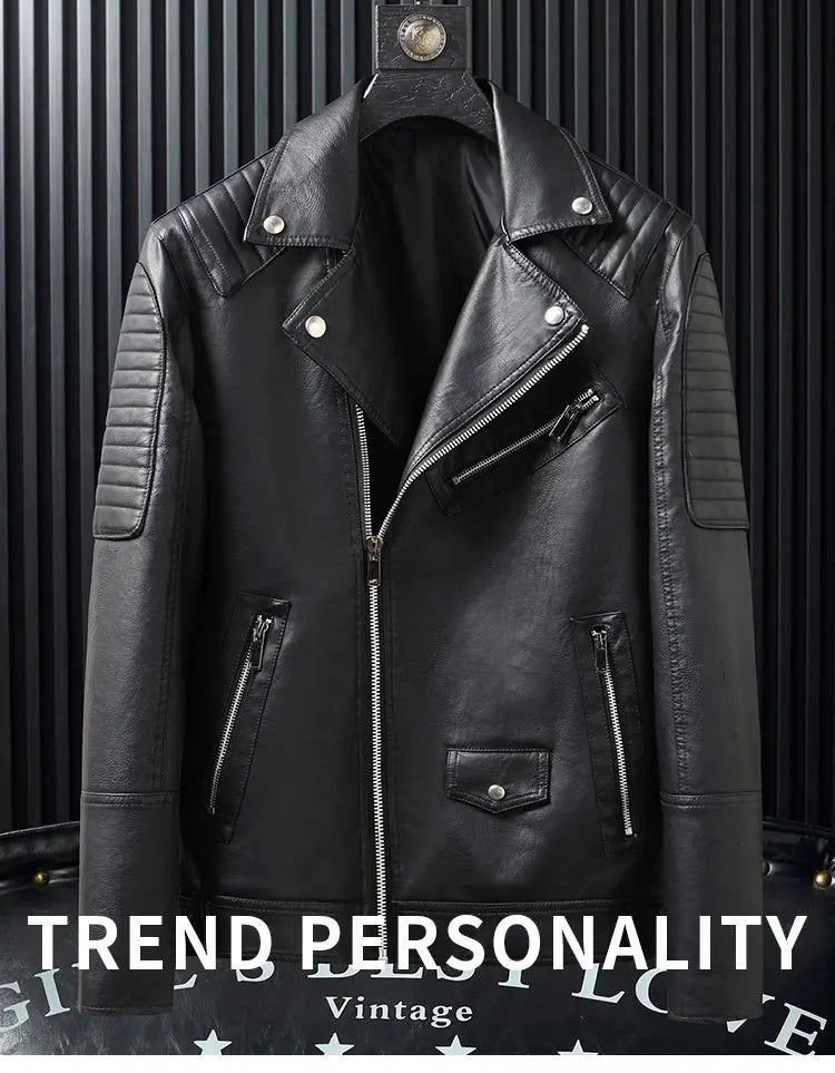 Spring And Autumn Slim-fitting Biker Leather Jacket