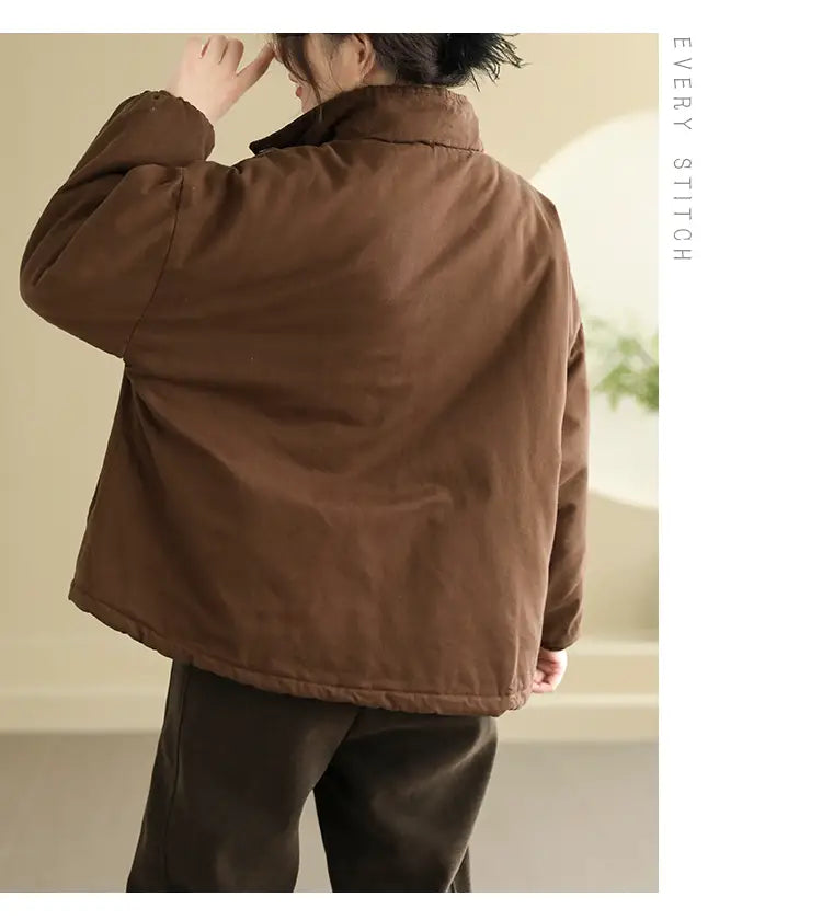 Women’s Thickening Plus Size-pocket Loose And Warm Cotton-padded Jacket