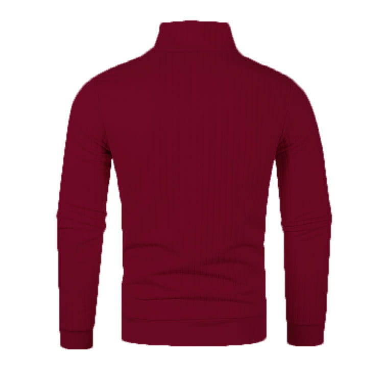 Leisure Pullover Men’s Half-high Collar Zip Sweater