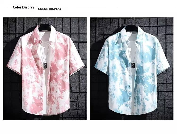 Men’s Ice Silk Breathable Summer High-end Printed Shirt