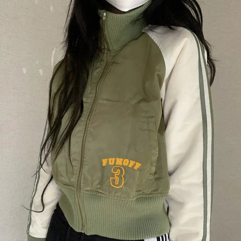 European And American Autumn Zipper Cardigan Jacket Women