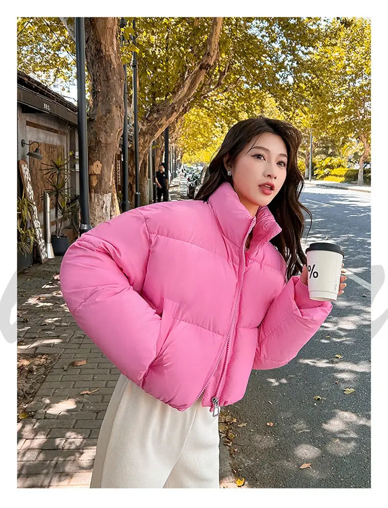 Stand-up Collar Thick Down Cotton Jacket Coat