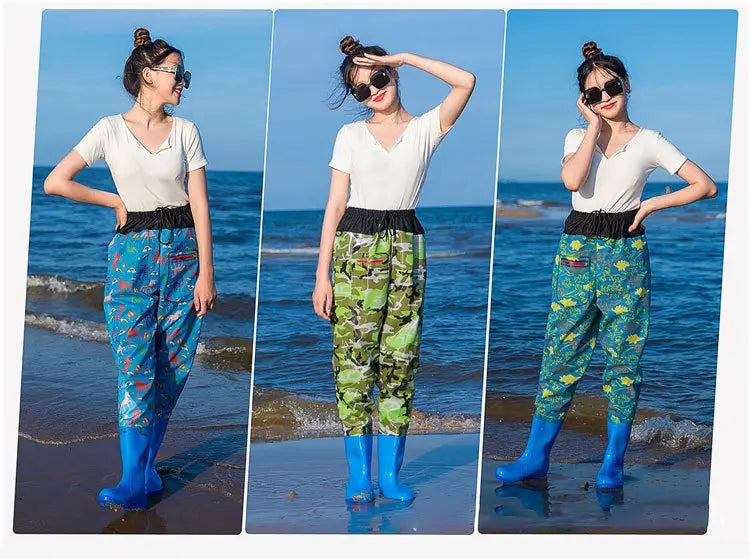 Women’s Thick Waterproof One-piece Half Body Rain Pants