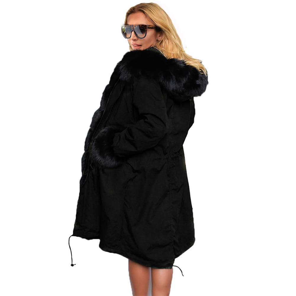Cotton-padded Jacket Fur Collar Coat Hooded