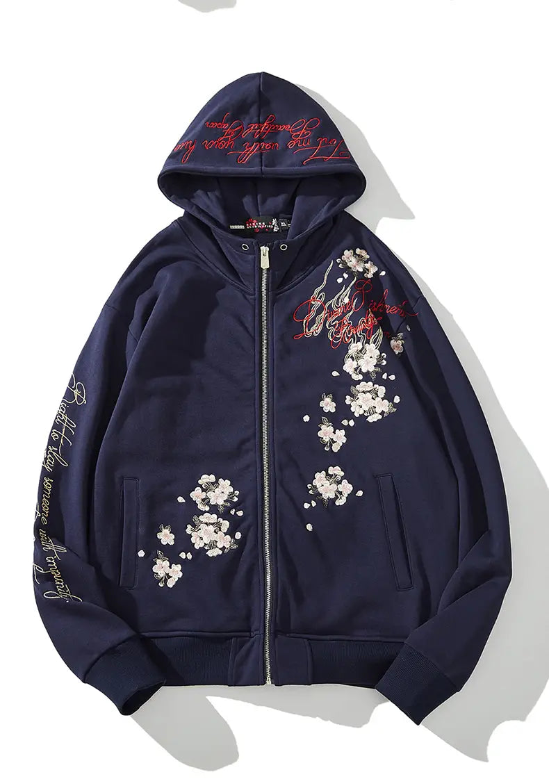 Embroidered coat sweatshirt