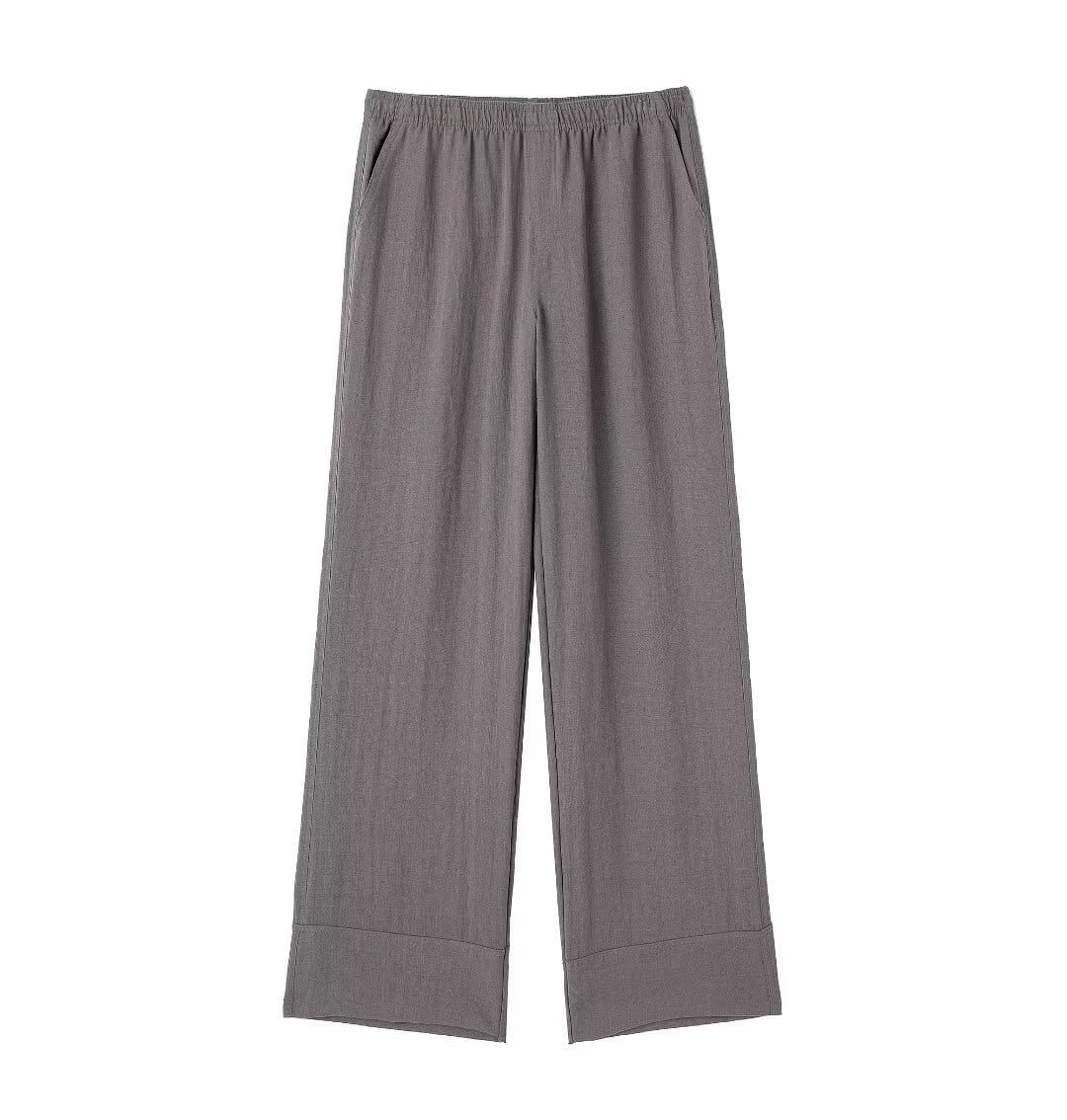 Texture Double Breasted Kimono Style Outerwear Pants