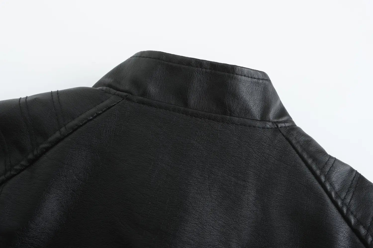 Women’s Short Slim-fit Leather Coat