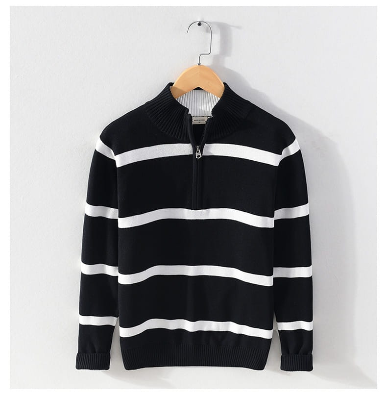 Turtleneck Men’s Cotton Wool Casual Half Zipper Sweater