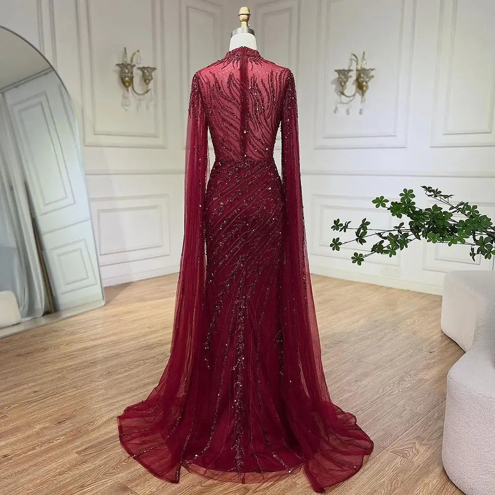 Elegant Flying Sleeves High-end Elegant Fishtail Banquet Host Dress