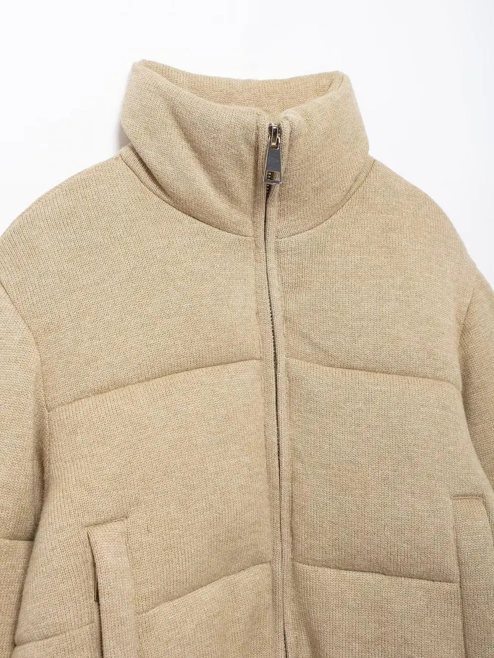 European And American Fashion Stand Collar Long Sleeve Cotton Jacket Coat