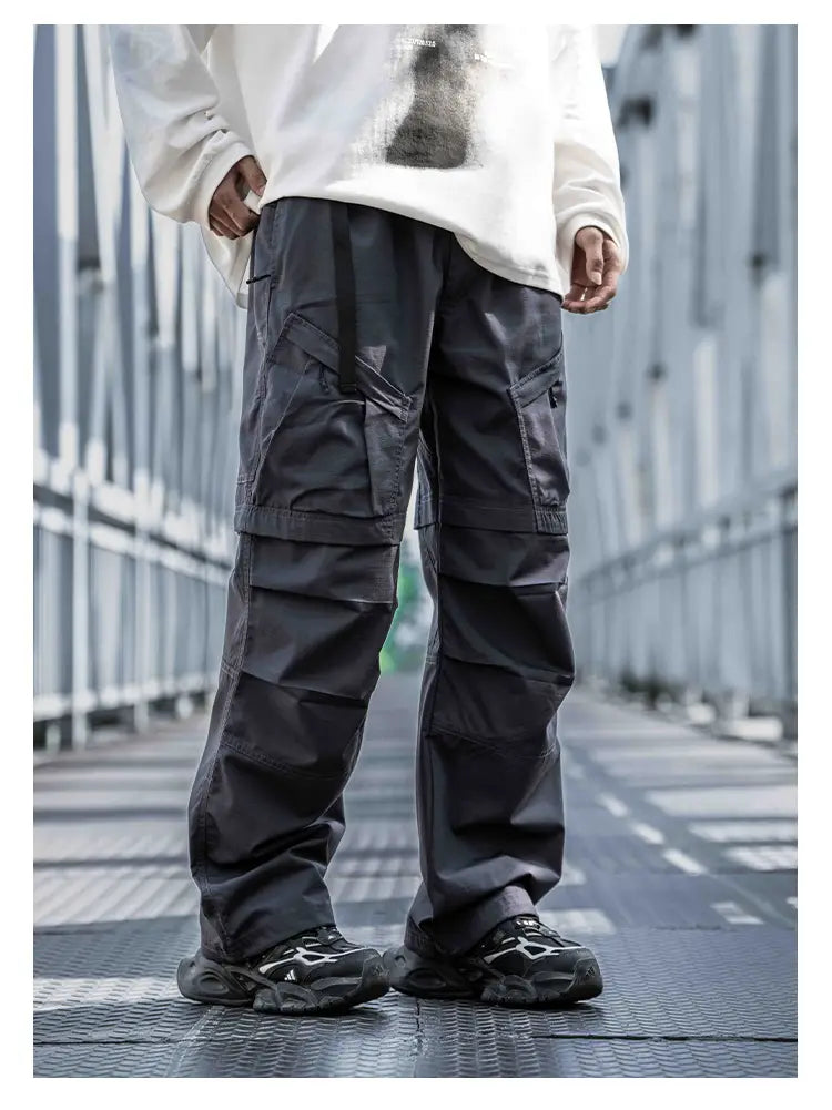 Straight Cargo Pants Men’s Multi-pocket Paratrooper Pants
