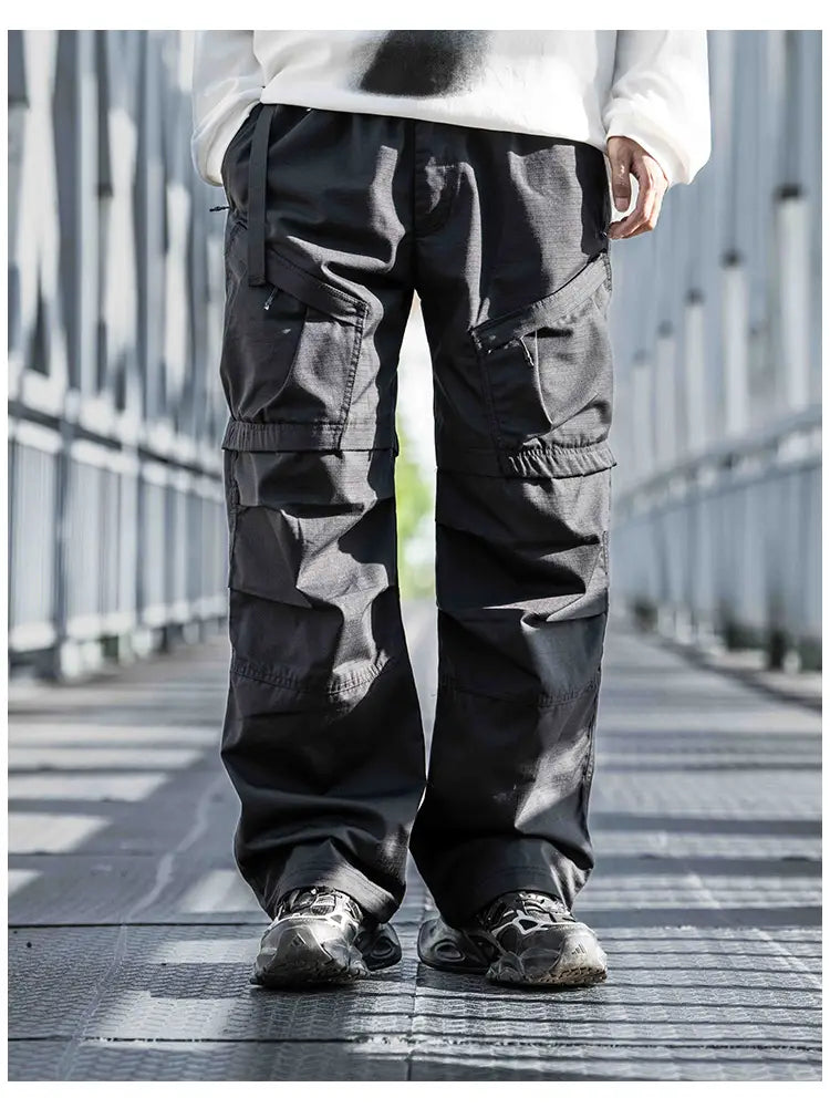 Straight Cargo Pants Men’s Multi-pocket Paratrooper Pants
