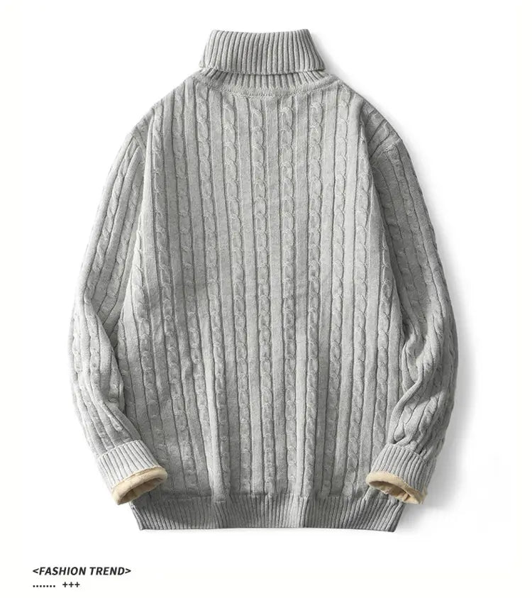 Men’s Fleece-lined Thick Neck Sweater