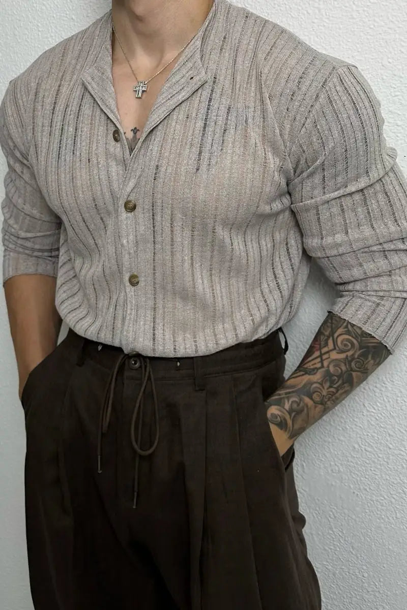 Solid Color Hollow Round Neck Hollow Cardigan