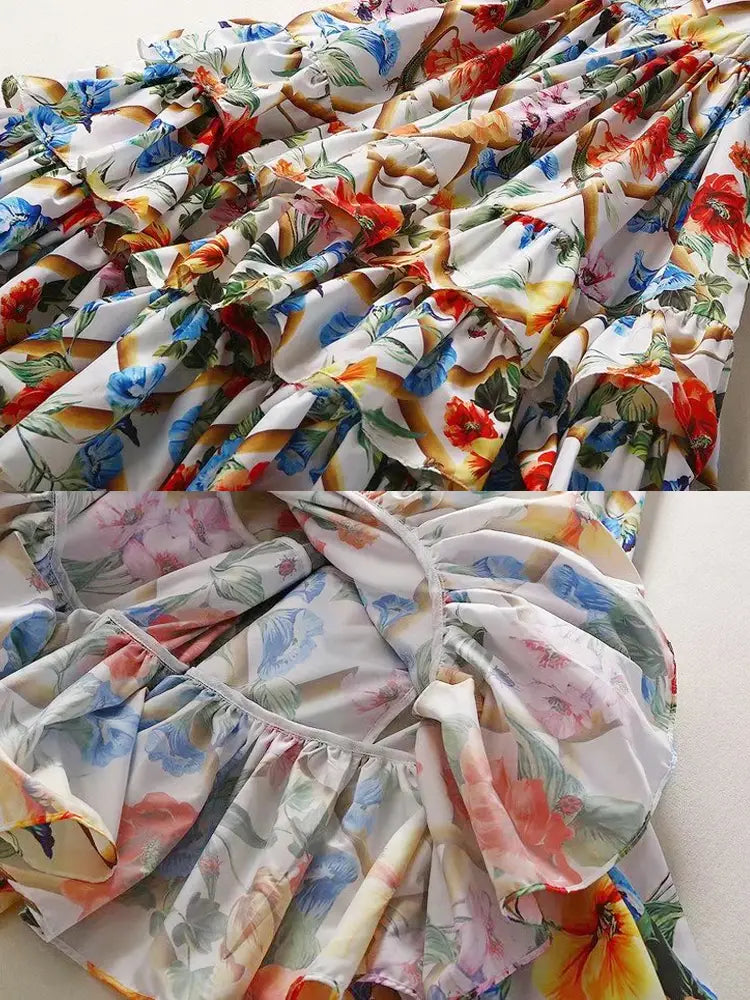 Self-cultivation Medium And Long Print Dress Girl