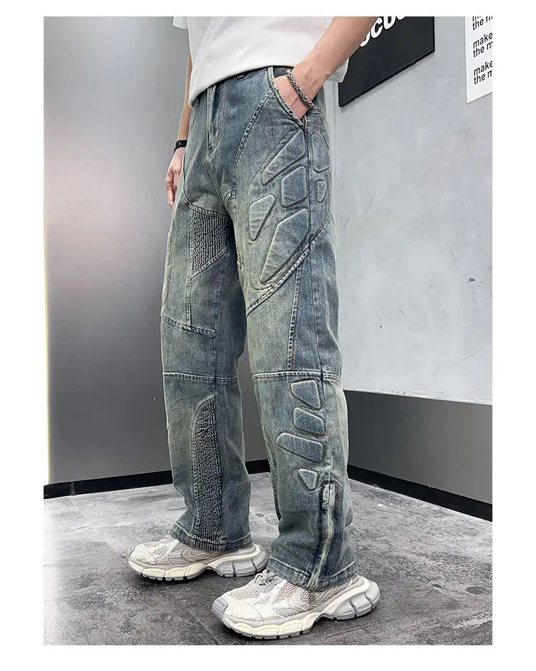 Three-dimensional Steel Seal Anti-collision Structure Jeans