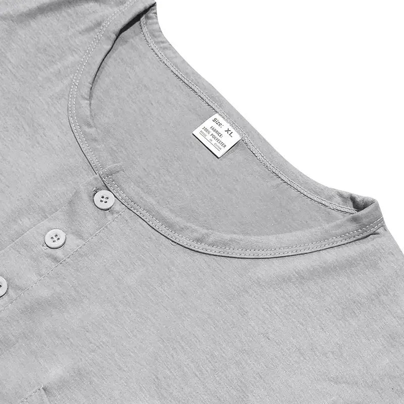 Men’s Spring And Autumn Henley Shirt Long Sleeve