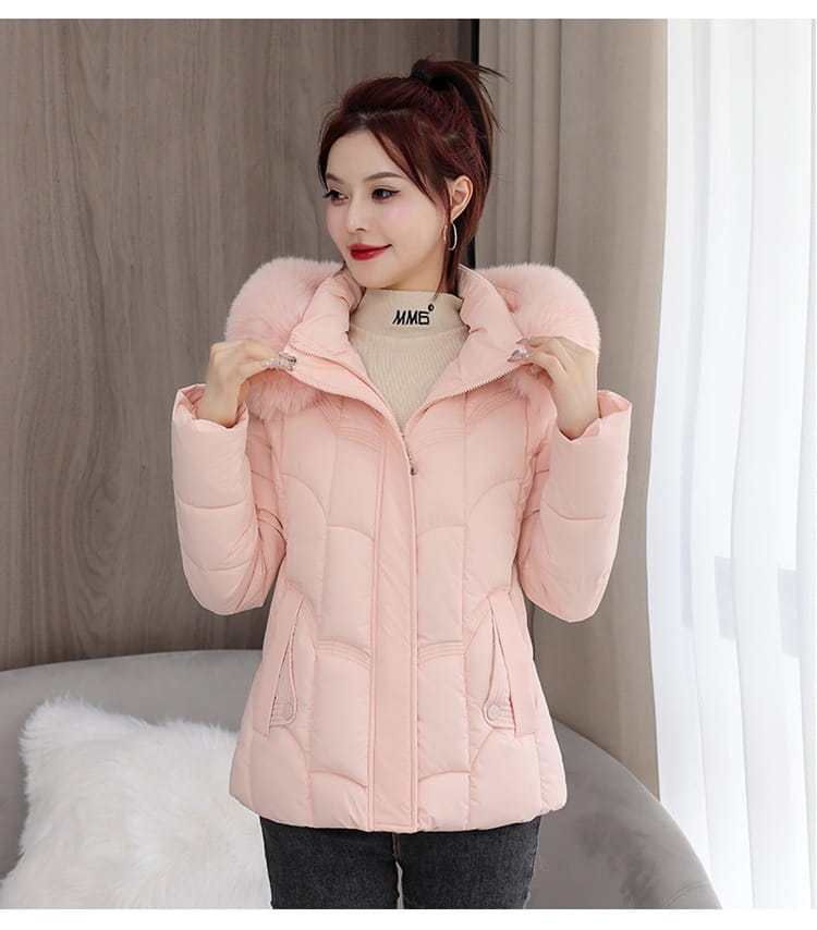 Fur Collar Down Jacket Slimming Coat