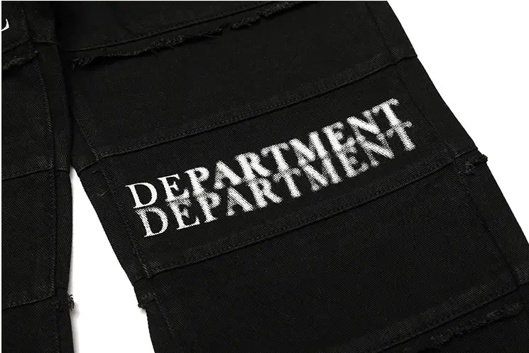 European And American Hip-hop Layered Straight-leg Jeans