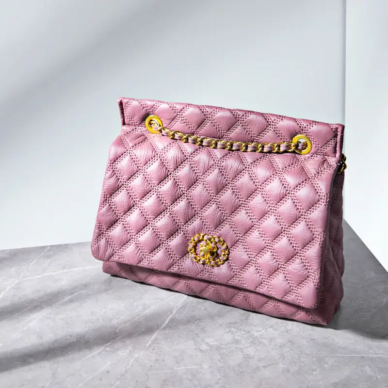Lilac Luxury Cowhide Bag High-End Fashion Online