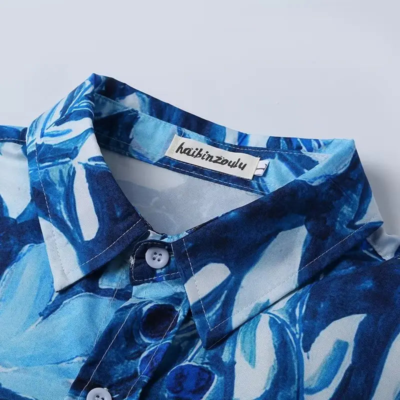 Men’s Summer Niche Design Loose Plus Size Casual Shirt
