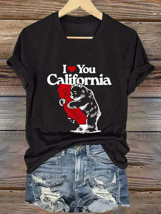 Women’s V-neck Polyester T-shirt