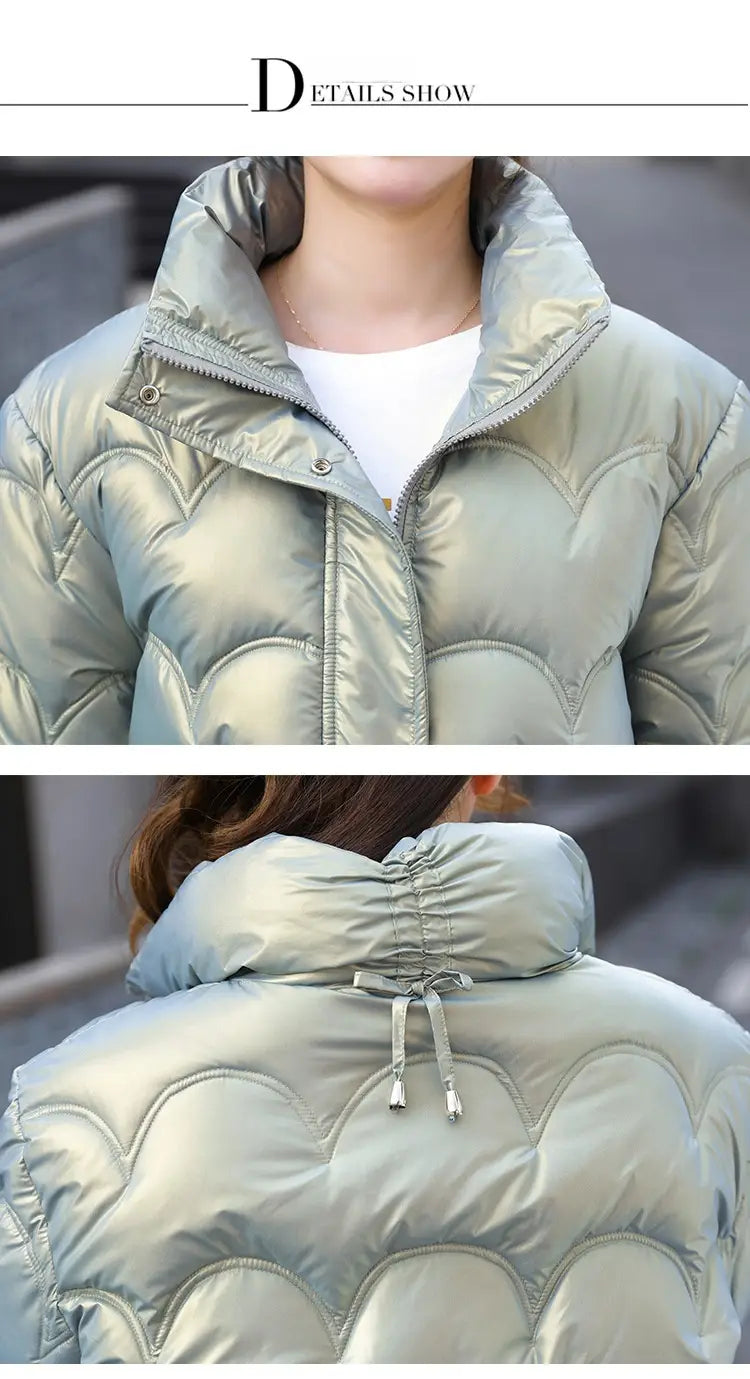 Women’s Cotton-padded Coat Korean Style Quilted Jacket Stand Collar Cotton-padded Jacket
