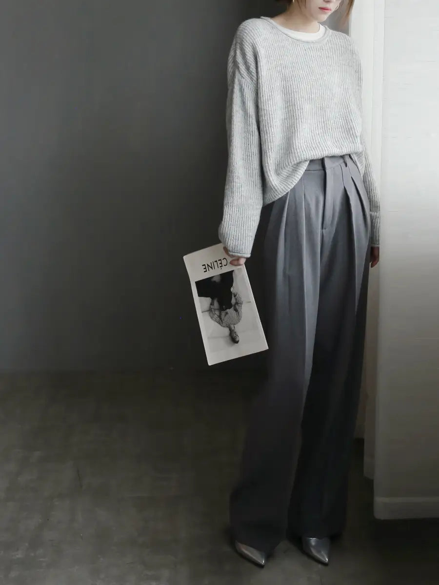 Suit Pants Women’s Slim Wide-leg Pants Mopping Floor Straight-leg Trousers