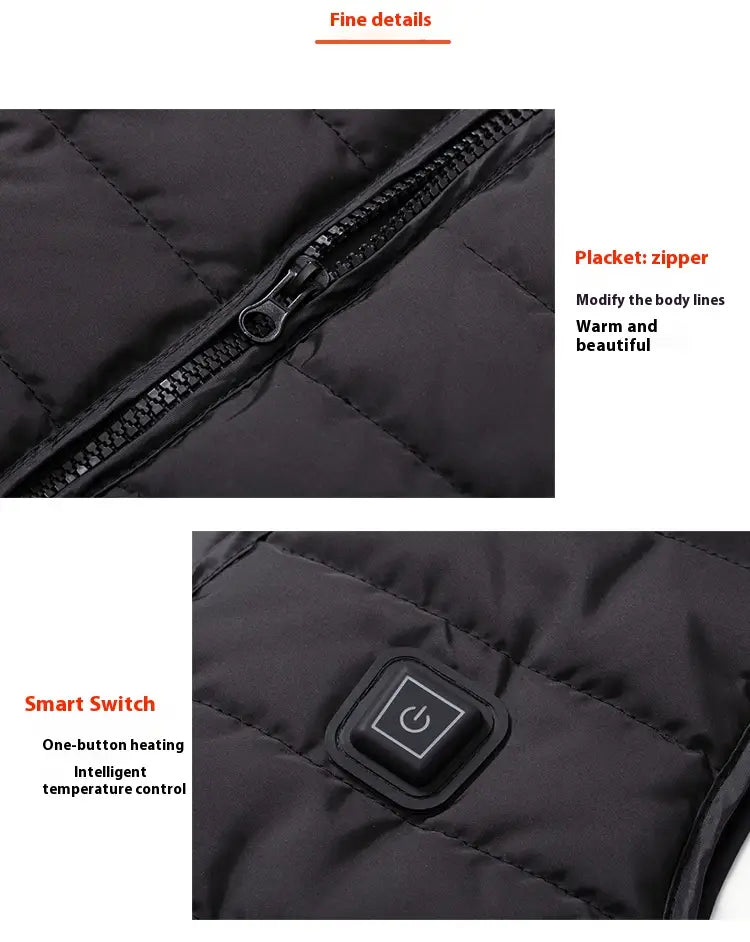 Heating Vest Three-gear Electric Heating Temperature Control Warm Men And Women
