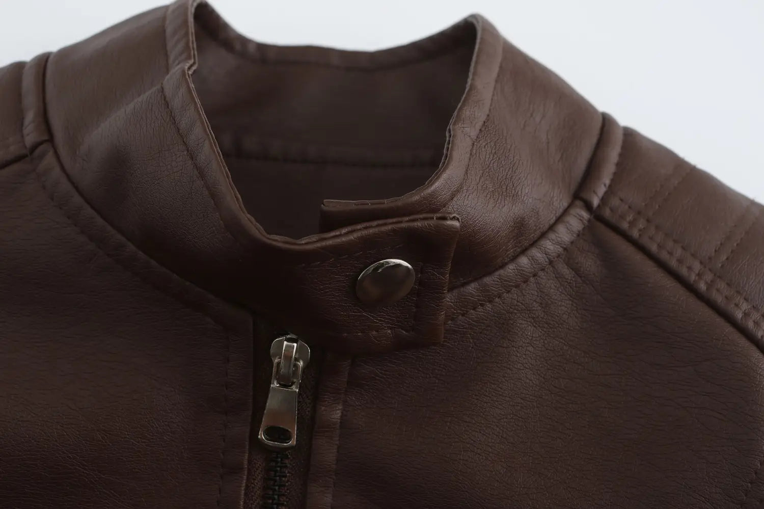 Women’s Short Slim-fit Leather Coat