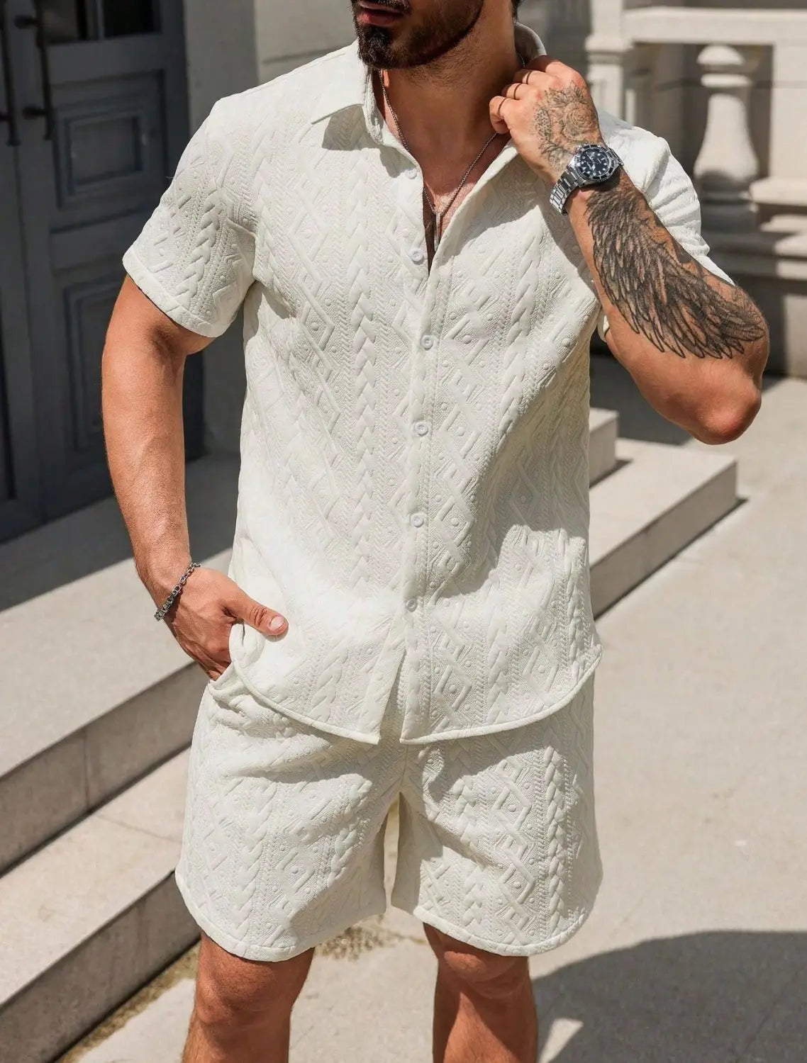 Men’s Shirt Casual Loose Short Sleeves Shorts
