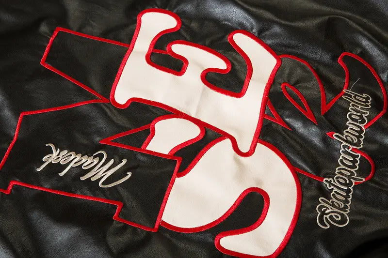 Men’s Loose Vintage Embroidered Baseball Jacket