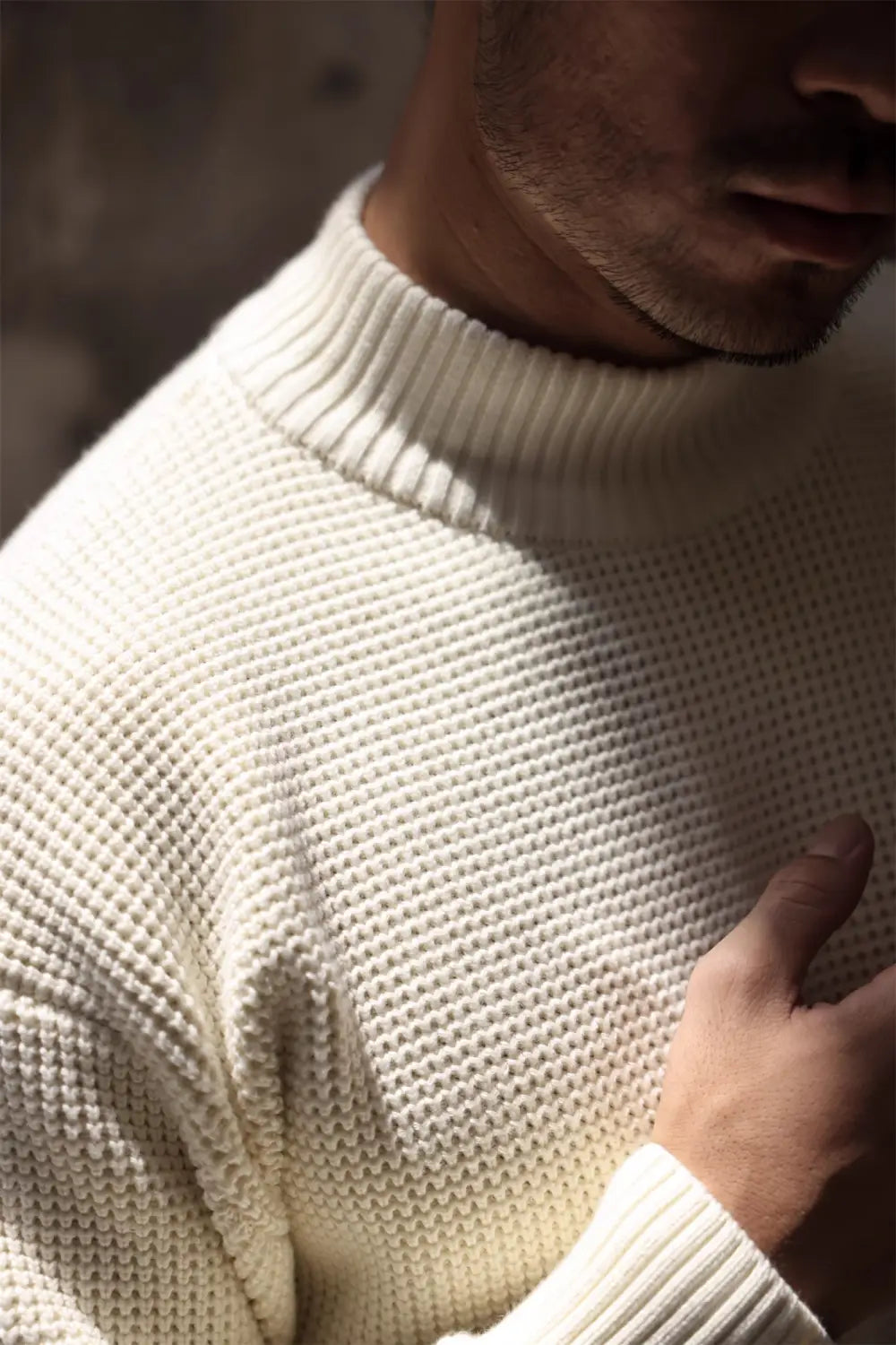 Thickened Half-high Collar Sweater Men’s Cotton Thick