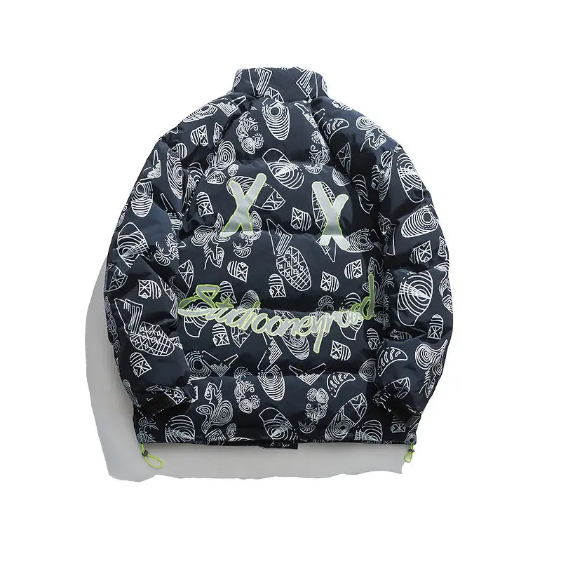 Winter Fashion Brand Printed Stand-Collar Cotton Men’s National Trend