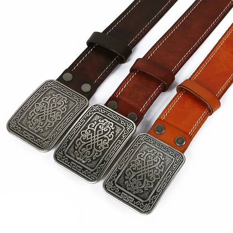 Auspicious Pattern Embossing Of Men’s And Women’s Belts