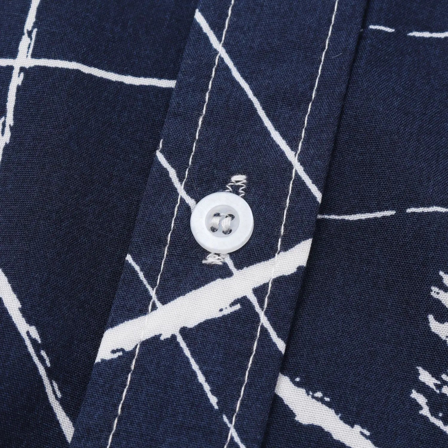 Men’s Shirt Short Sleeve Lapel Check Print