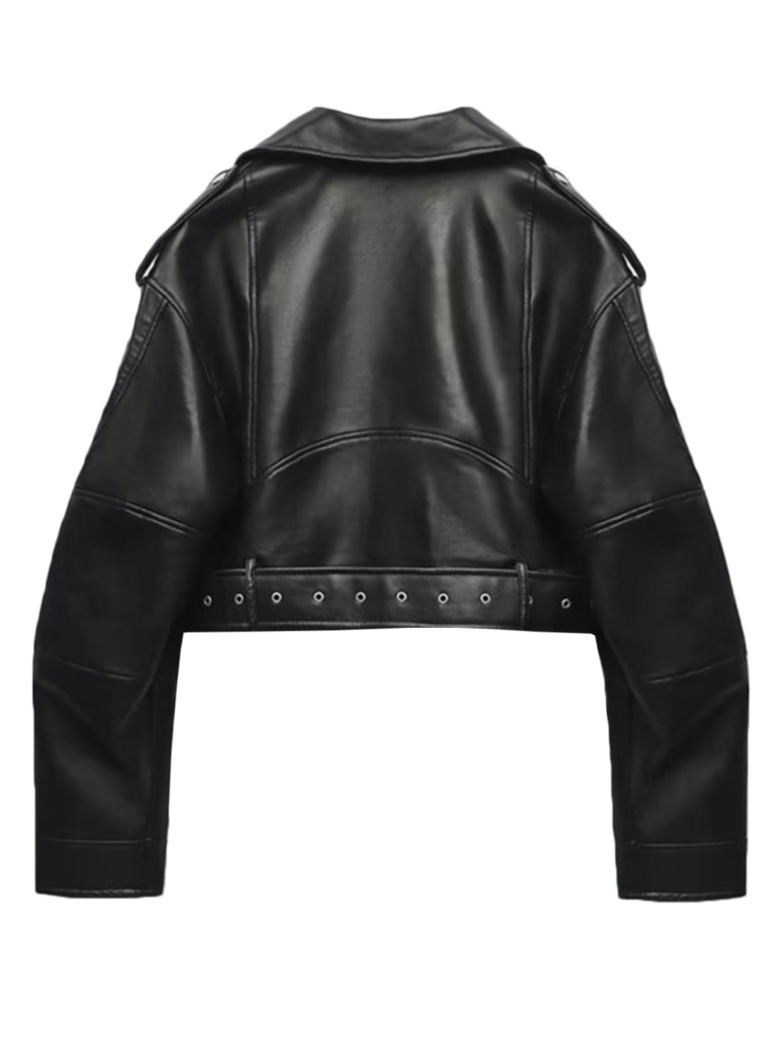 Fashionable Washed Faux Leather Motorcycle PU Zipper Jacket