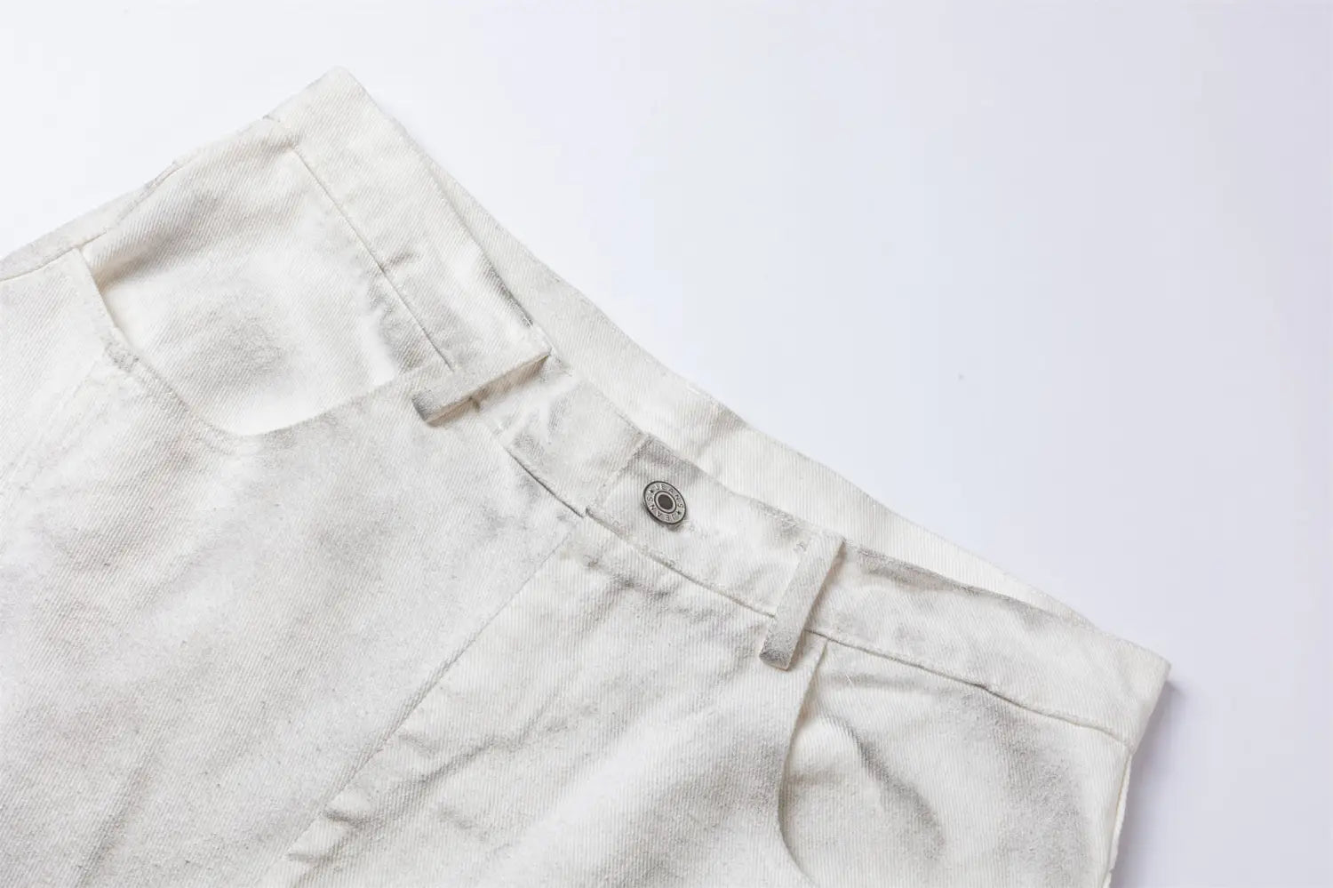 Washed Old Color Pleated Stitching Straight Cargo Loose Trousers