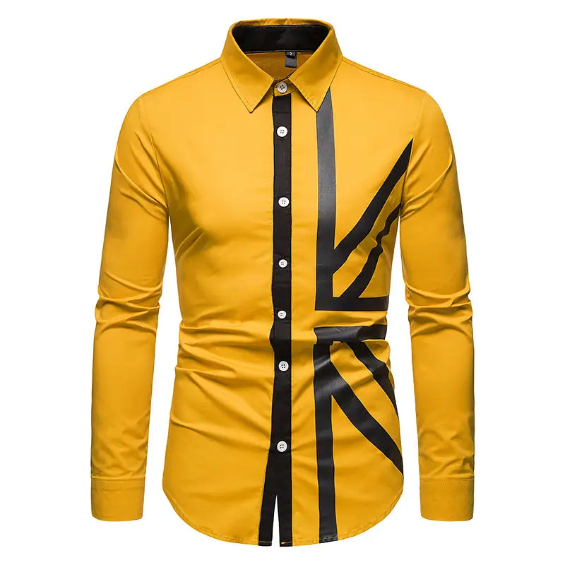 Hollow European Size Men’s Trend Stitching Long-sleeved Shirt Western Denim Shirt