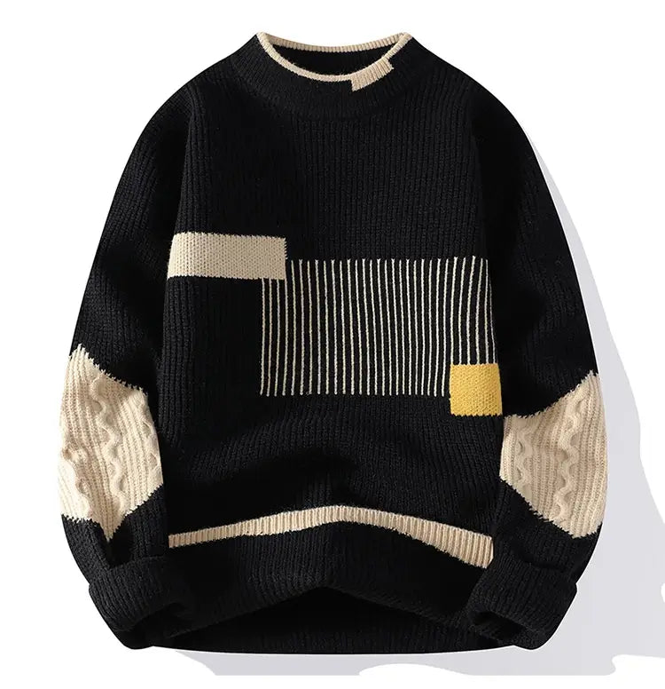 Men’s Fashion Colorblock Knitwear Winter