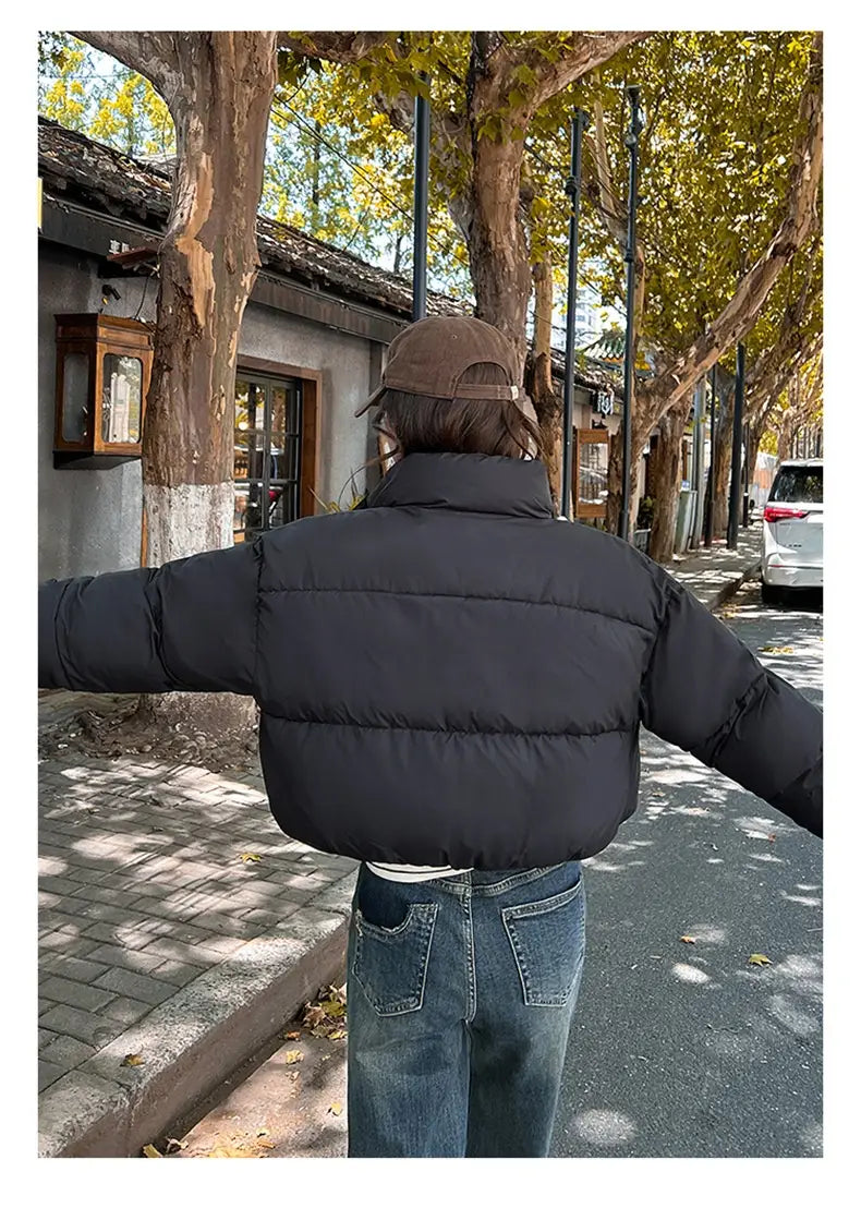 Stand-up Collar Thick Down Cotton Jacket Coat