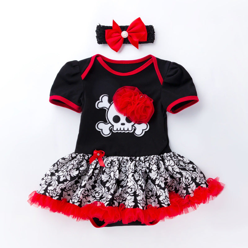 Halloween Pumpkin Short Sleeve Romper - B / 66CM